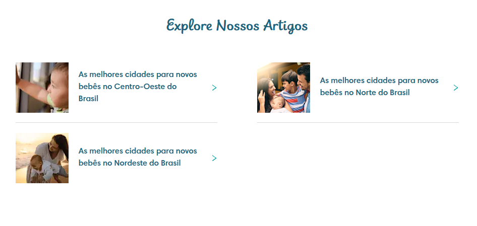 Explore Nossos Artigos - As melhores cidades para novos bebês